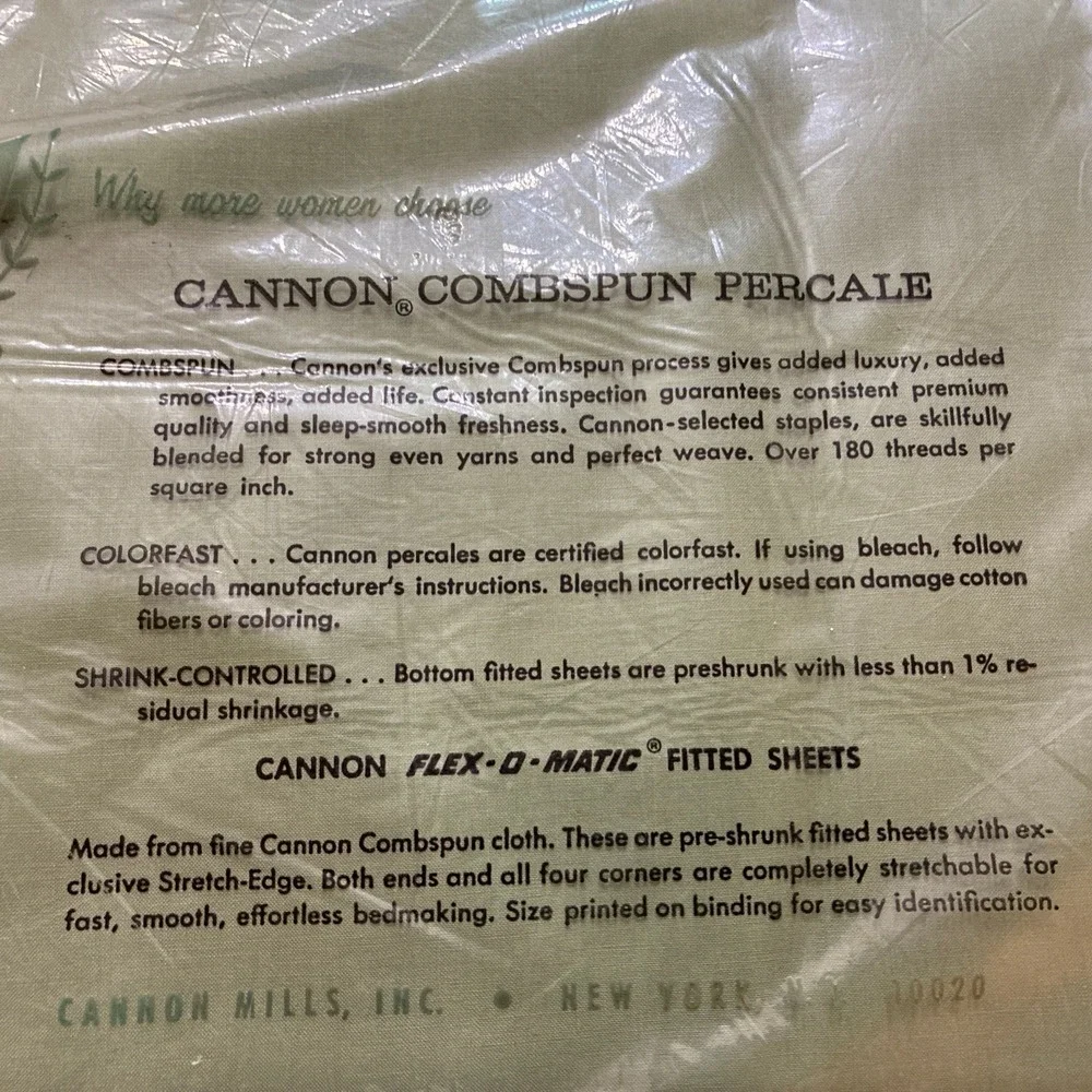 Cannon Combspun Percale Double Bed Flat Sheet 81